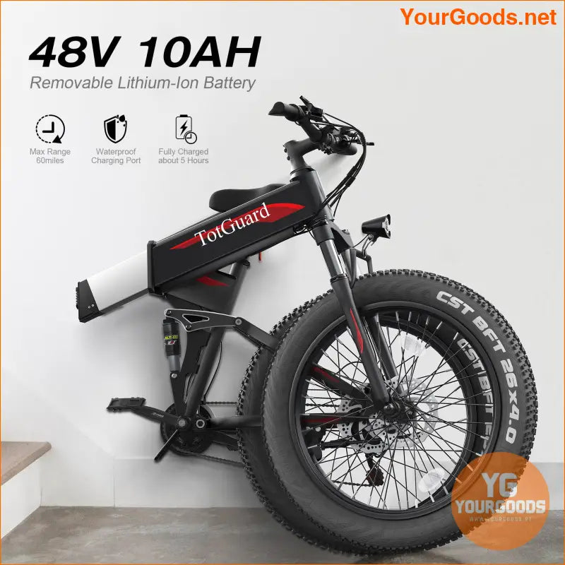 26 Fat Tire Folding EBike 750W 55Mile Range - YourGoods Online Shop