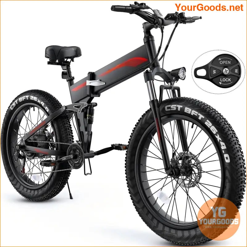 26 Fat Tire Folding EBike 750W 55Mile Range - YourGoods Online Shop