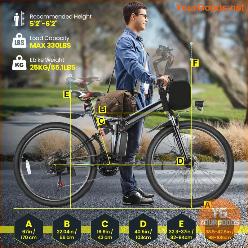 26 Foldable Electric Bike 500W 48V 21 Speed LCD - YourGoods Online Shop