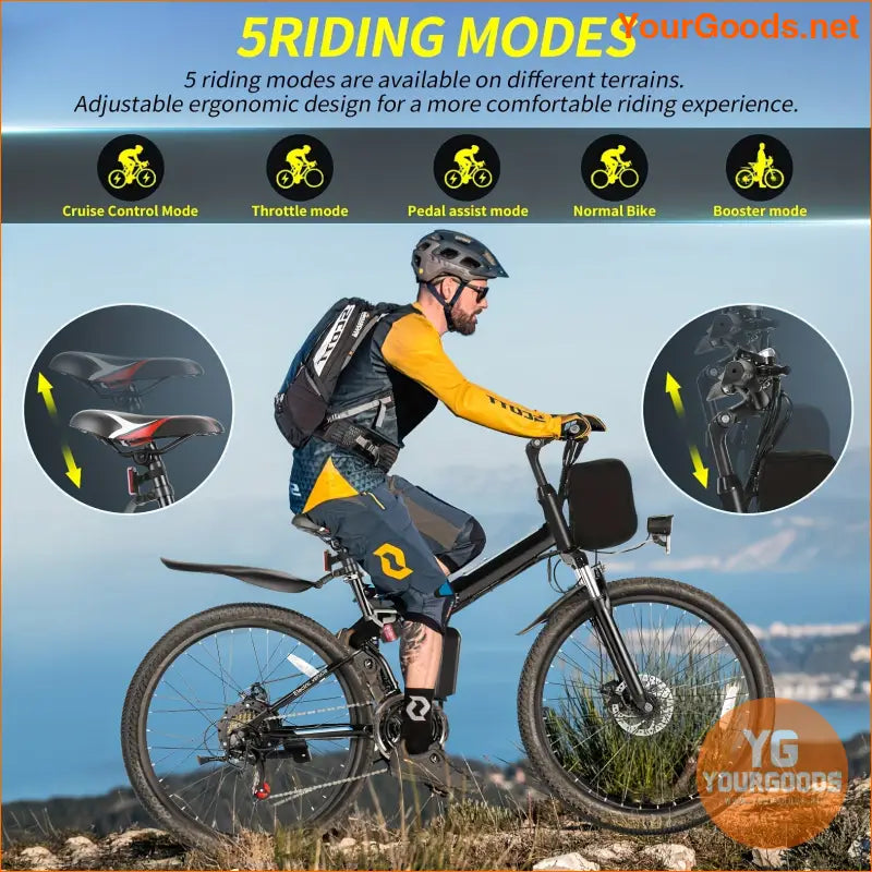 26 Foldable Electric Bike 500W 48V 21 Speed LCD - YourGoods Online Shop