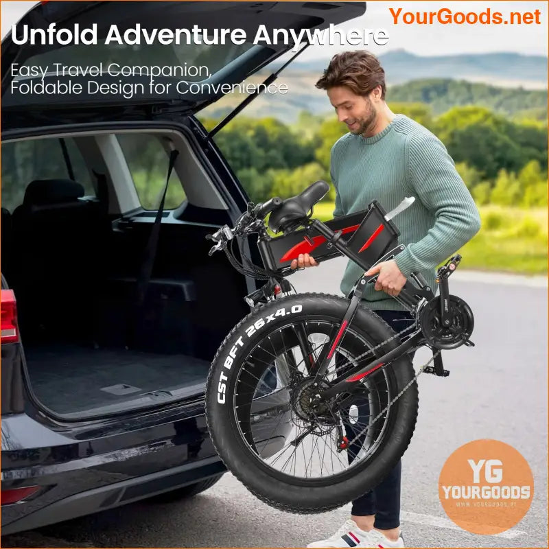 26 Foldable Fat Tire Electric Bike 750W 60 Miles - YourGoods Online Shop