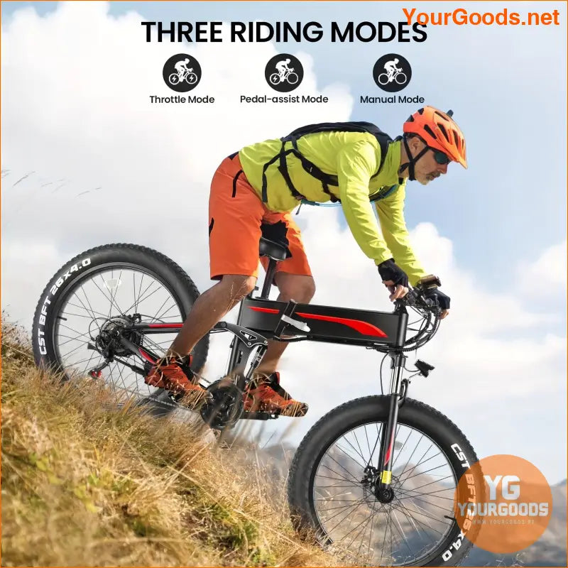 26 Foldable Fat Tire Electric Bike 750W 60 Miles - YourGoods Online Shop