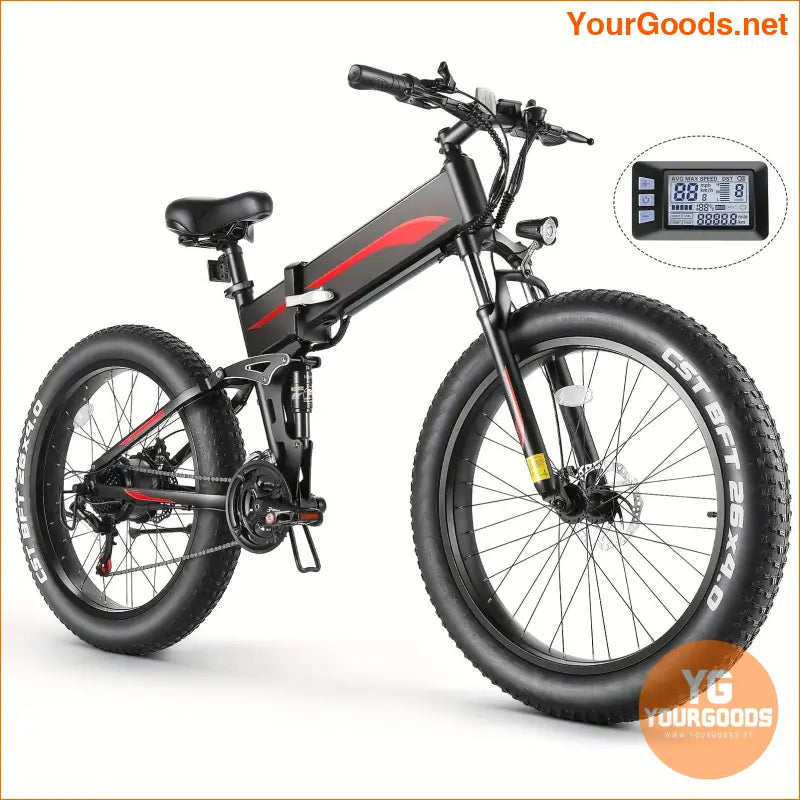 26 Foldable Fat Tire Electric Bike 750W 60 Miles - YourGoods Online Shop