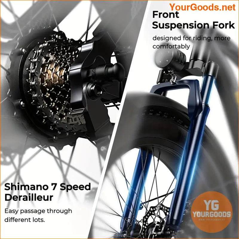 26x4 Fat Tire Electric MTB 48V 7 Speed LED Lights - YourGoods Online Shop