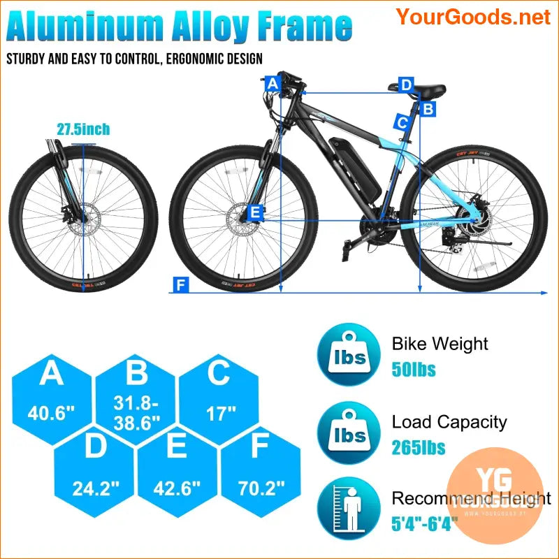 275 Adult Electric Mountain Bike with 48V Battery - YourGoods Online Shop