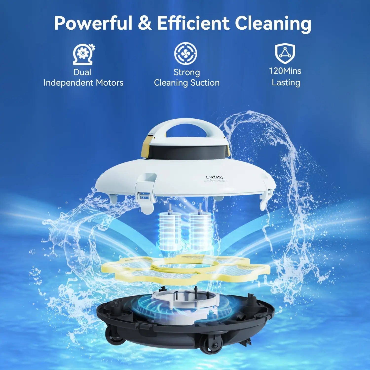 Lydsto Pro Robotic Pool Cleaner Cordless Automatic and Efficient