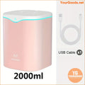 2L Portable Ultrasonic Humidifier Quiet Dual Mist Aromatherapy Nightlight - YourGoods Online Shop