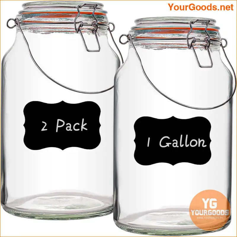 2Pack 1Gallon Wide Mouth Glass Jars with Airtight Lids - YourGoods Online Shop