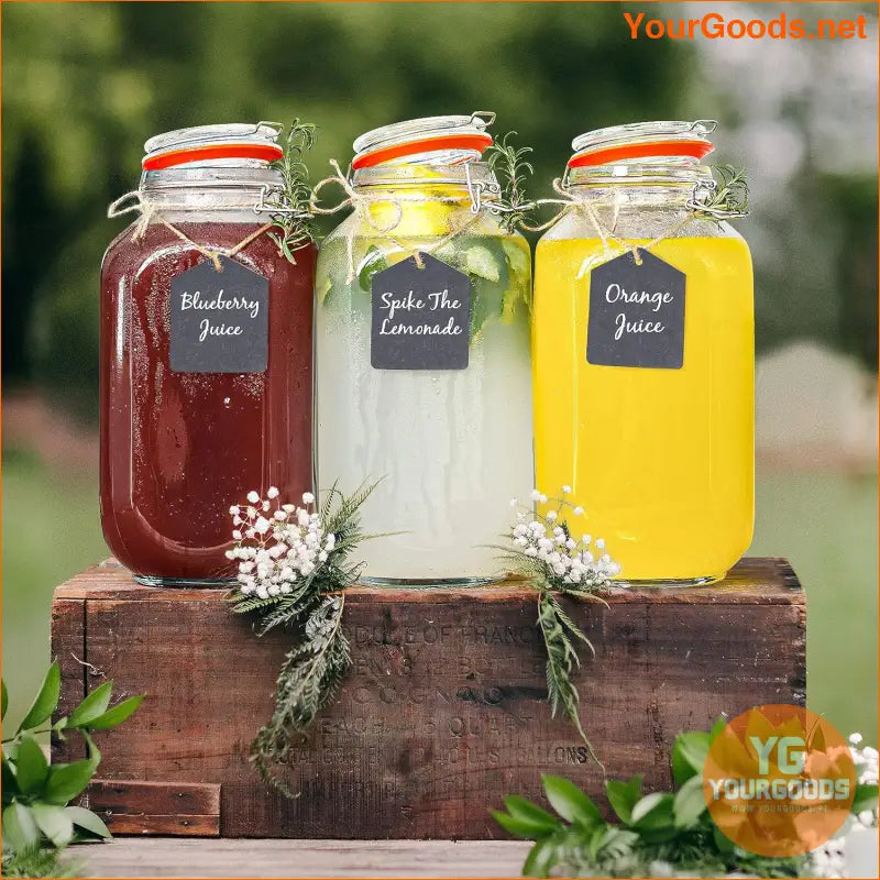 2Pack 1Gallon Wide Mouth Glass Jars with Airtight Lids - YourGoods Online Shop