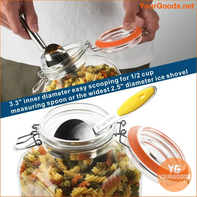 2Pack 1Gallon Wide Mouth Glass Jars with Airtight Lids - YourGoods Online Shop