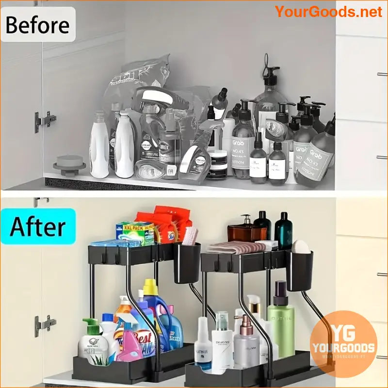 2Tier Black Under Sink PullOut Organizer - YourGoods Online Shop