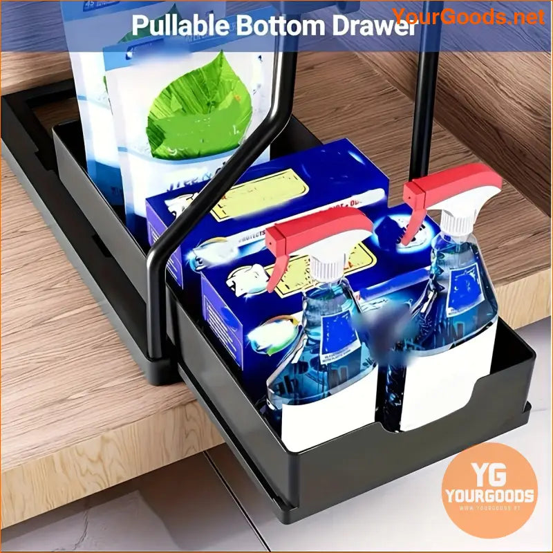 2Tier Black Under Sink PullOut Organizer - YourGoods Online Shop