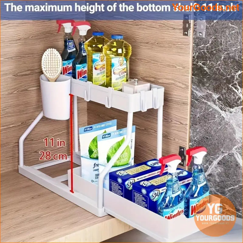 2Tier Black Under Sink PullOut Organizer - YourGoods Online Shop