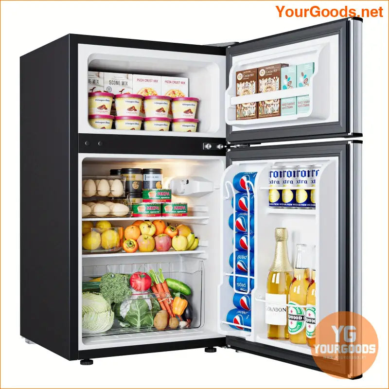 3.2 Cu.Ft Compact 2 Door Mini Fridge with Freezer - YourGoods Online Shop