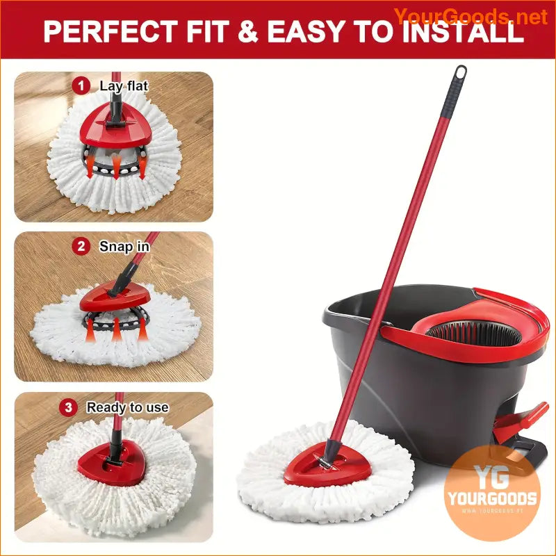 3 Pack Microfiber Spin Mop Refills Washable OCedar Compatible - YourGoods Online Shop