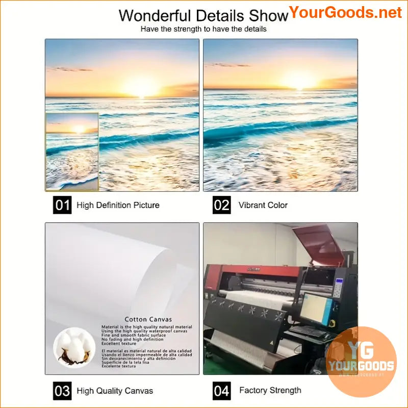 3 pcs Modern Wave Beach Sunset Canvas Art - YourGoods Online Shop