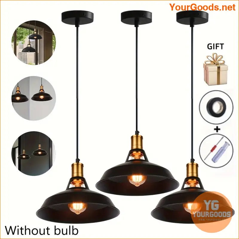 3 Piece Industrial Hollow Chandeliers E26E27 with Tools - YourGoods Online Shop