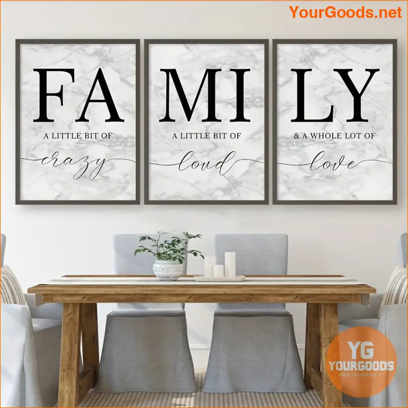 3 Piece Inspirational Canvas Set Uplifting Family Quotes - YourGoods Online Shop