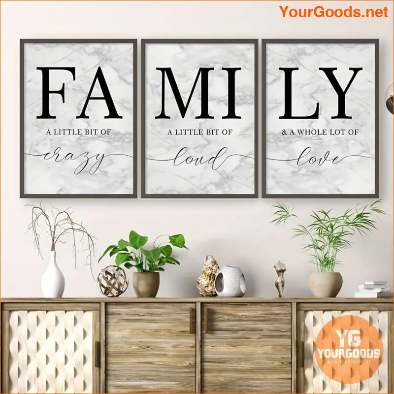 3 Piece Inspirational Canvas Set Uplifting Family Quotes - YourGoods Online Shop