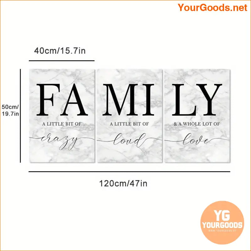 3 Piece Inspirational Canvas Set Uplifting Family Quotes - YourGoods Online Shop