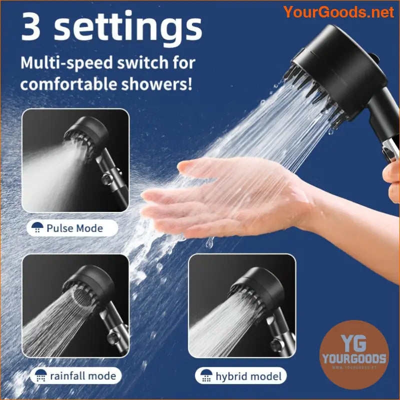 3 Speed High Pressure Water Saving Adjustable Shower head - YourGoods Online Shop