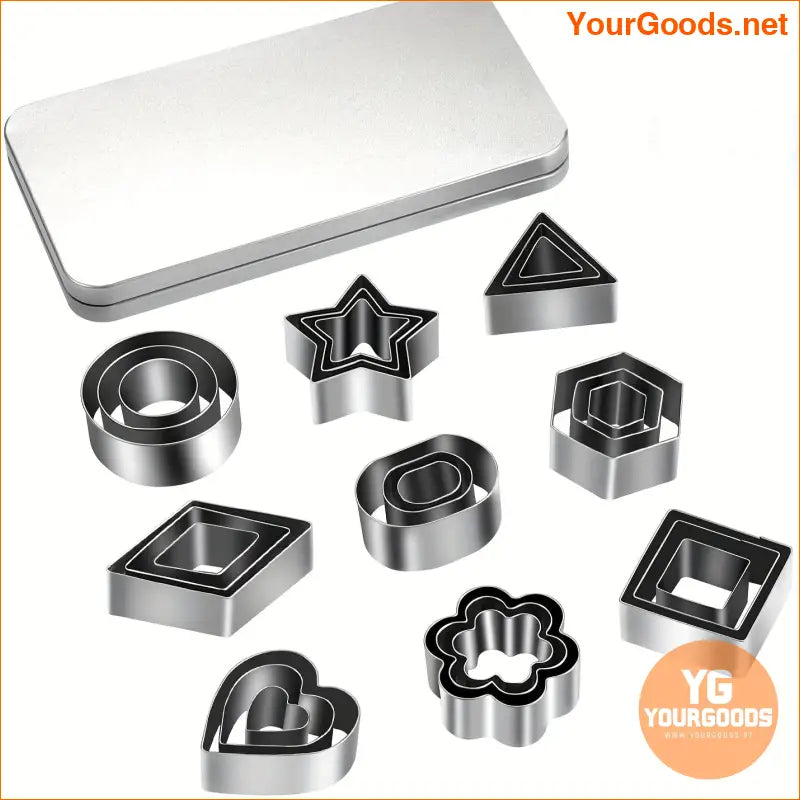 30 pcs Geometric Stainless Steel Cookie Cutters Durable Rust Resistant Baking Tools - YourGoods Online Shop