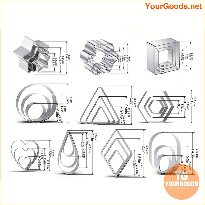 30 pcs Geometric Stainless Steel Cookie Cutters Durable Rust Resistant Baking Tools - YourGoods Online Shop