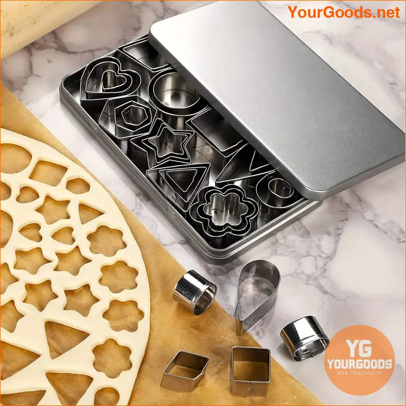 30 pcs Geometric Stainless Steel Cookie Cutters Durable Rust Resistant Baking Tools - YourGoods Online Shop