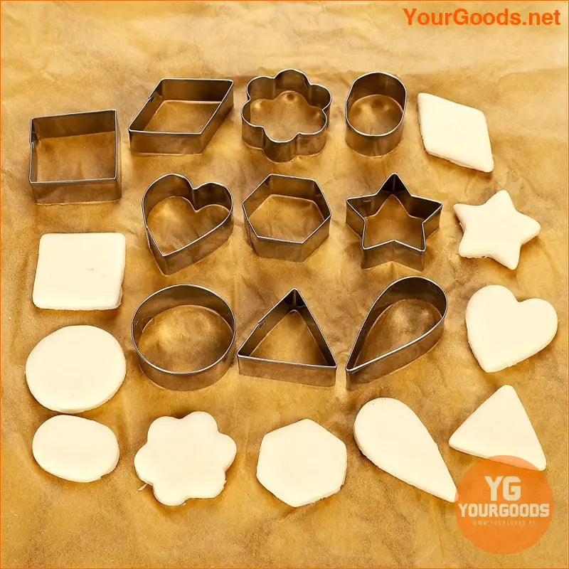 30 pcs Geometric Stainless Steel Cookie Cutters Durable Rust Resistant Baking Tools - YourGoods Online Shop