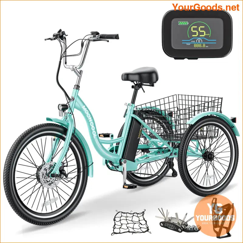 350W 36V 7Speed Adult Electric Tricycle with Basket - YourGoods Online Shop