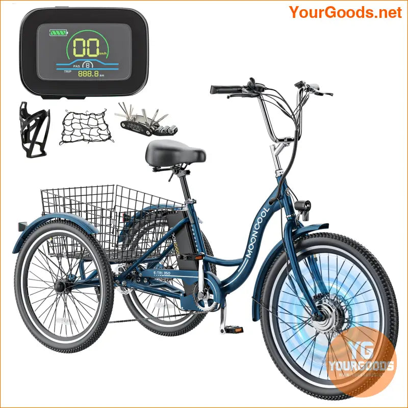 350W 36V 7Speed Adult Electric Tricycle with Basket - YourGoods Online Shop