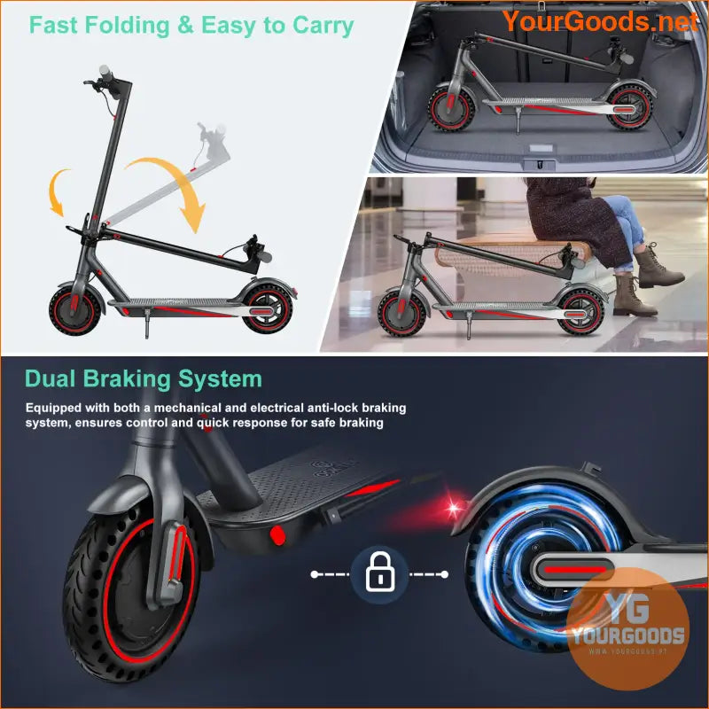 350W Electric Scooter with Smart App Control – Lightweight and Powerful