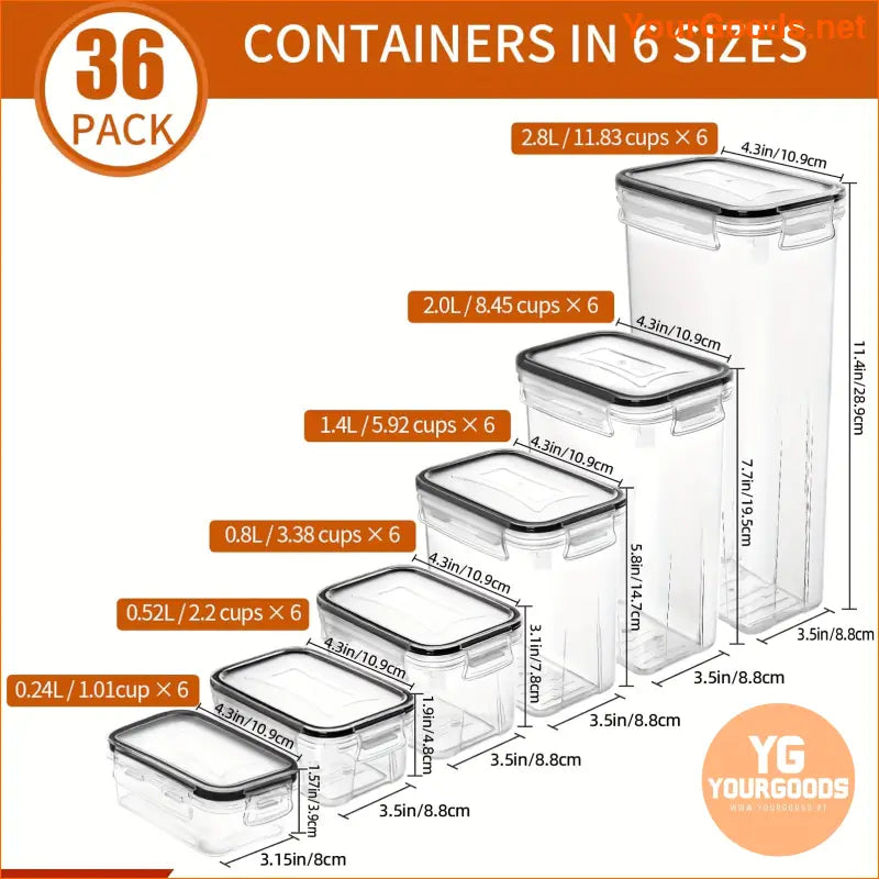 36 Pack Skroam Airtight Food Storage Containers Set - YourGoods Online Shop