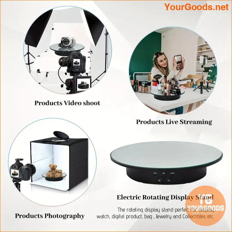 360 Rotating Display Stand with Remote Backdrops - YourGoods Online Shop