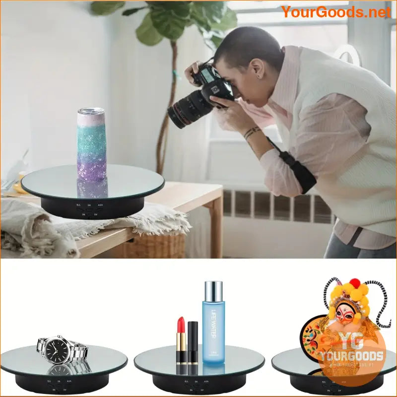 360 Rotating Display Stand with Remote Backdrops - YourGoods Online Shop