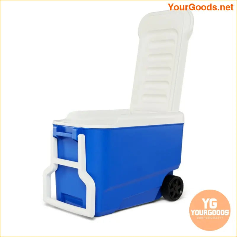 38 QT Blue Wheeled HardSided Ice Chest Cooler - YourGoods Online Shop