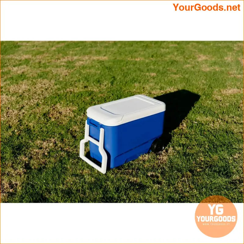 38 QT Blue Wheeled HardSided Ice Chest Cooler - YourGoods Online Shop