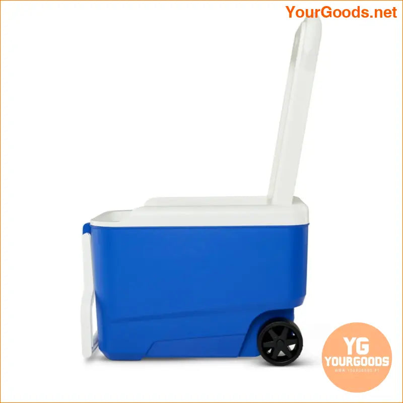 38 QT Blue Wheeled HardSided Ice Chest Cooler - YourGoods Online Shop