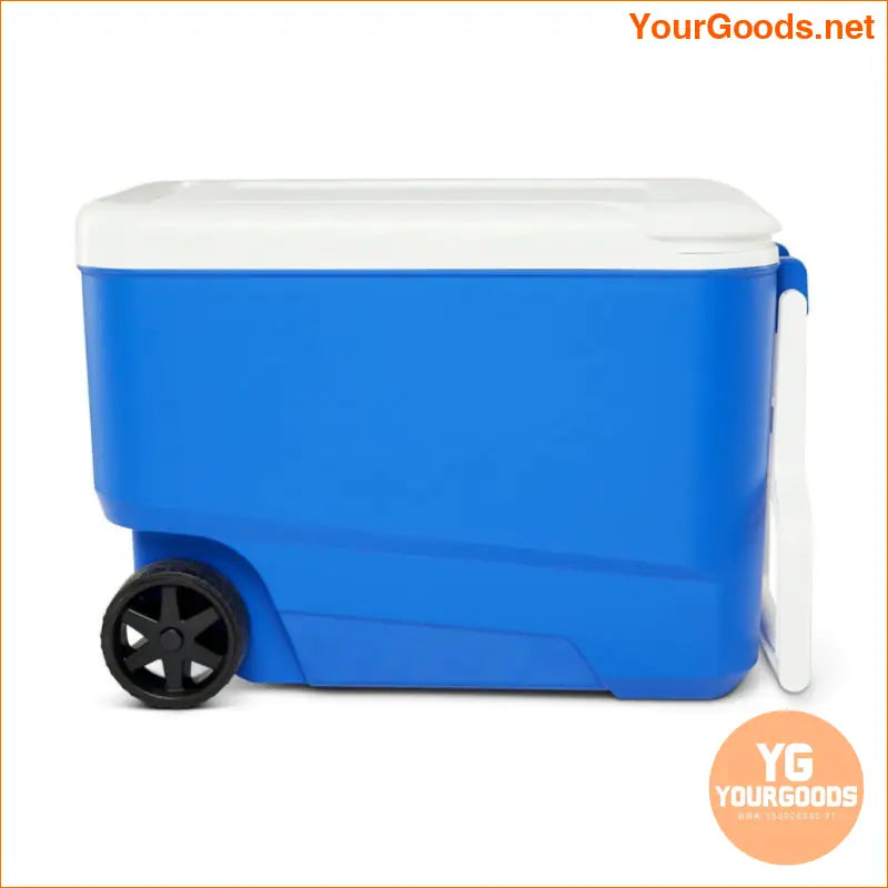 38 QT Blue Wheeled HardSided Ice Chest Cooler - YourGoods Online Shop