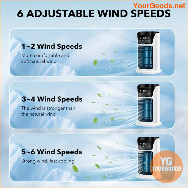 3in1 Portable Fan Humidifier with LED Light - YourGoods Online Shop