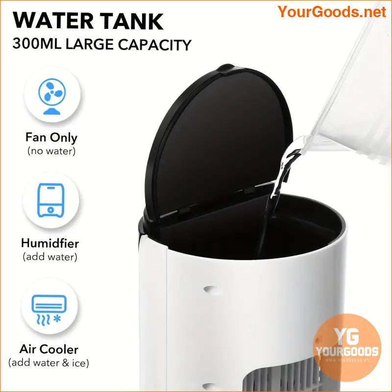 3in1 Portable Fan Humidifier with LED Light - YourGoods Online Shop