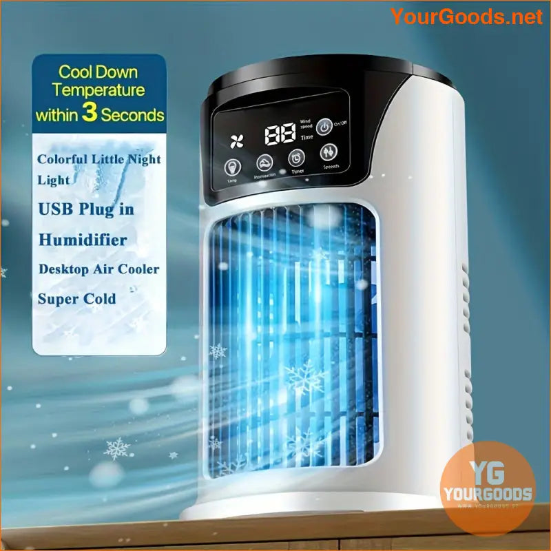 3in1 Portable Fan Humidifier with LED Light - YourGoods Online Shop