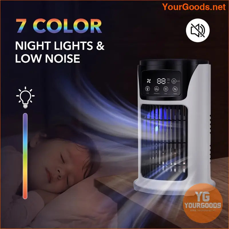 3in1 Portable Fan Humidifier with LED Light - YourGoods Online Shop