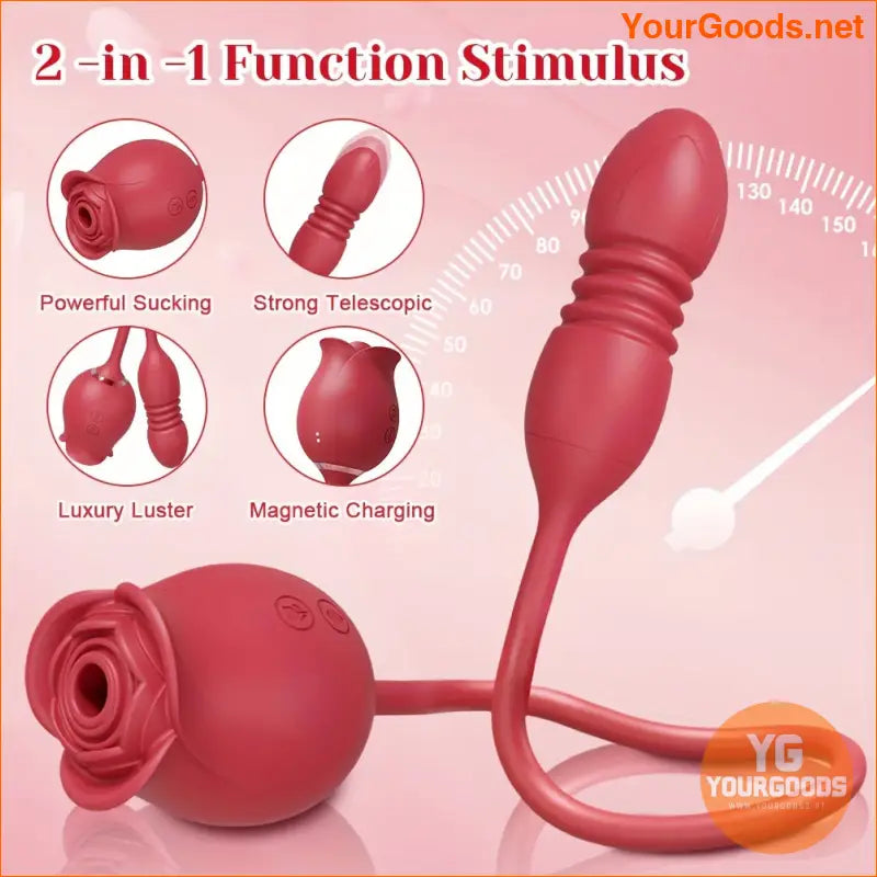 3in1 Rose Stimulator Dildo Vibrator with 10 Modes - YourGoods Online Shop