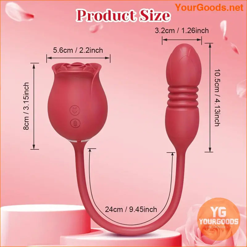 3in1 Rose Stimulator Dildo Vibrator with 10 Modes - YourGoods Online Shop