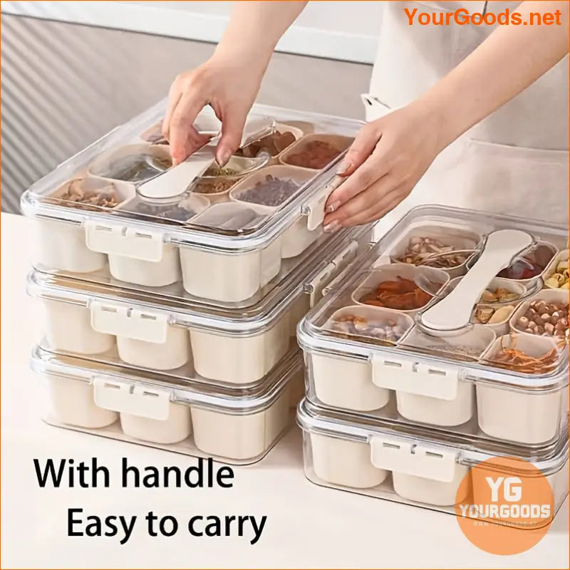 3Pack 9Compartment Snack Boxes with Utensils - YourGoods Online Shop