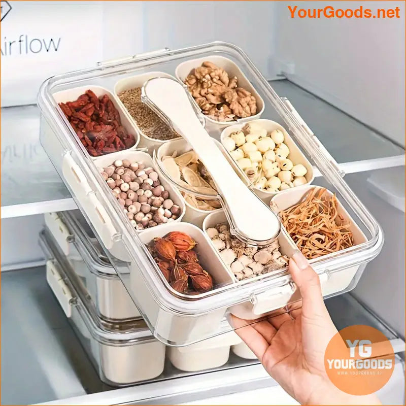 3Pack 9Compartment Snack Boxes with Utensils - YourGoods Online Shop