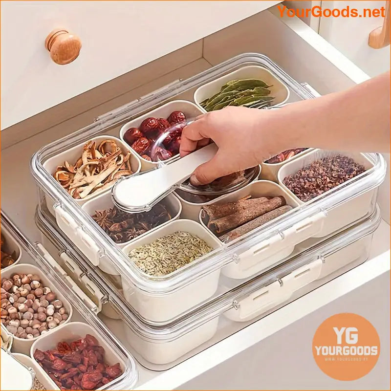 3Pack 9Compartment Snack Boxes with Utensils - YourGoods Online Shop