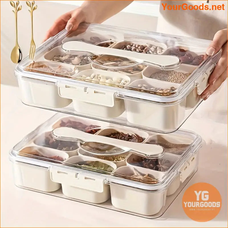 3Pack 9Compartment Snack Boxes with Utensils - YourGoods Online Shop