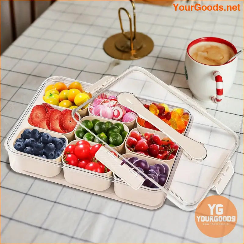 3Pack 9Compartment Snack Boxes with Utensils - YourGoods Online Shop